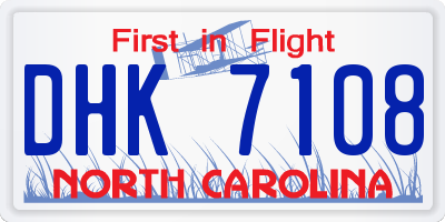 NC license plate DHK7108