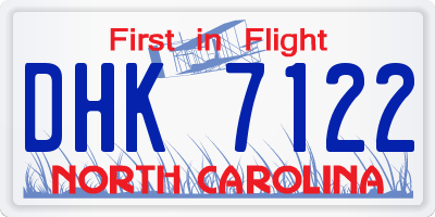 NC license plate DHK7122