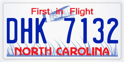 NC license plate DHK7132