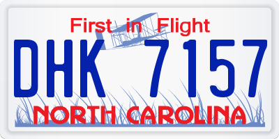 NC license plate DHK7157