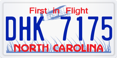 NC license plate DHK7175