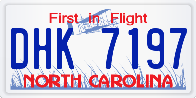 NC license plate DHK7197