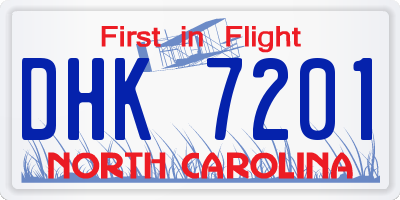 NC license plate DHK7201