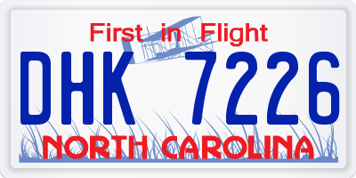 NC license plate DHK7226