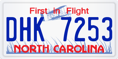 NC license plate DHK7253