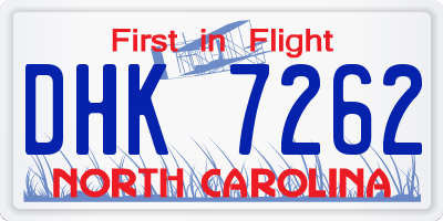 NC license plate DHK7262