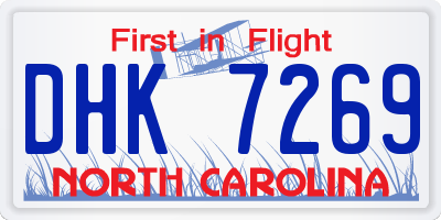 NC license plate DHK7269