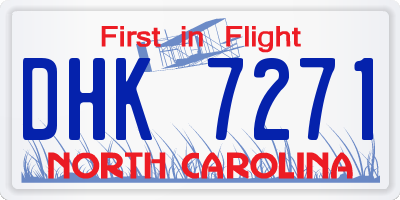 NC license plate DHK7271
