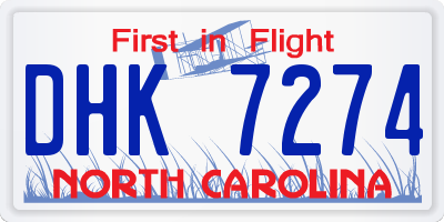 NC license plate DHK7274