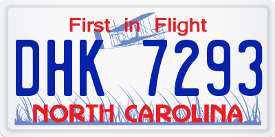 NC license plate DHK7293