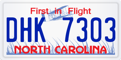 NC license plate DHK7303