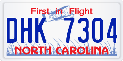 NC license plate DHK7304