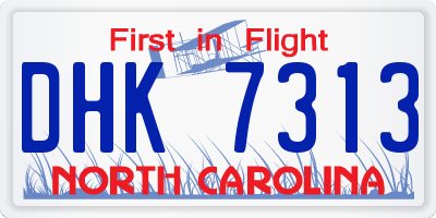 NC license plate DHK7313