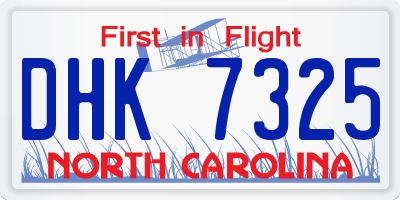 NC license plate DHK7325
