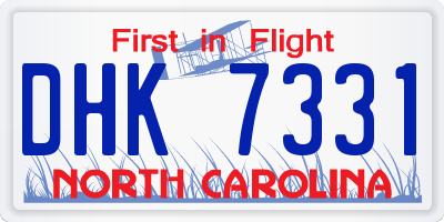 NC license plate DHK7331