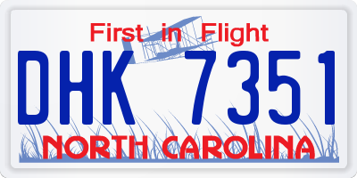 NC license plate DHK7351