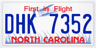 NC license plate DHK7352