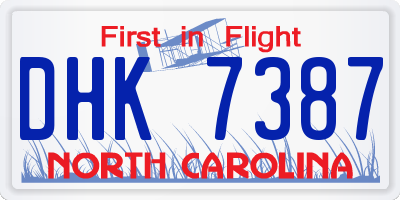 NC license plate DHK7387