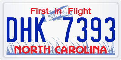 NC license plate DHK7393