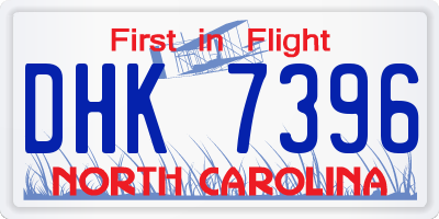 NC license plate DHK7396