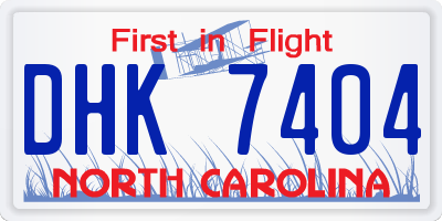 NC license plate DHK7404