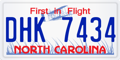 NC license plate DHK7434