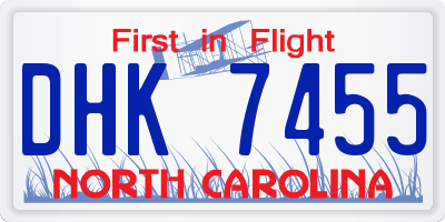 NC license plate DHK7455