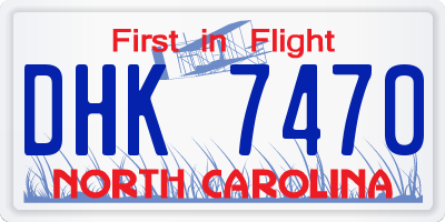 NC license plate DHK7470