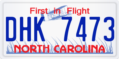 NC license plate DHK7473