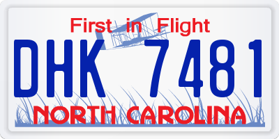 NC license plate DHK7481
