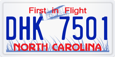 NC license plate DHK7501