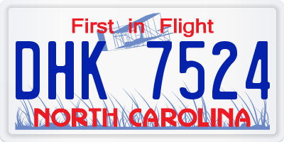 NC license plate DHK7524
