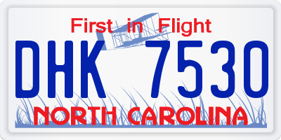 NC license plate DHK7530