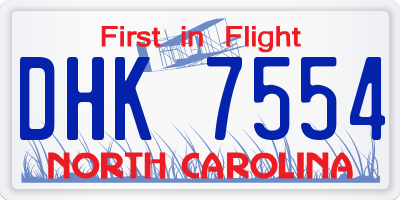 NC license plate DHK7554
