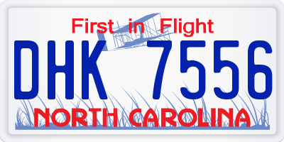 NC license plate DHK7556