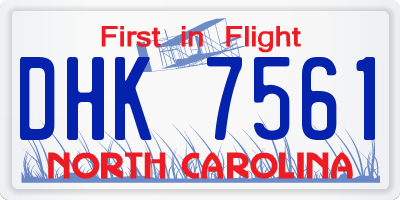 NC license plate DHK7561