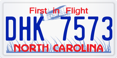 NC license plate DHK7573