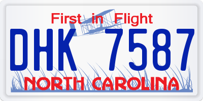 NC license plate DHK7587