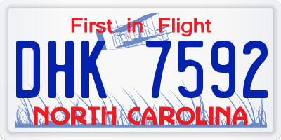 NC license plate DHK7592