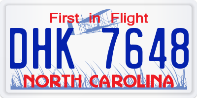 NC license plate DHK7648