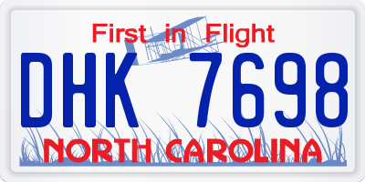 NC license plate DHK7698
