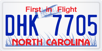 NC license plate DHK7705