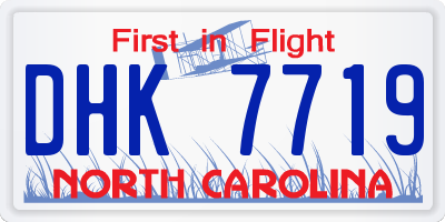 NC license plate DHK7719