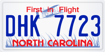NC license plate DHK7723