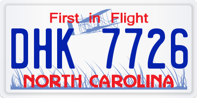 NC license plate DHK7726