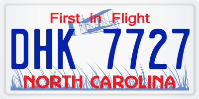 NC license plate DHK7727