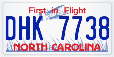 NC license plate DHK7738