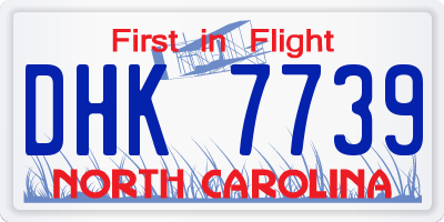 NC license plate DHK7739