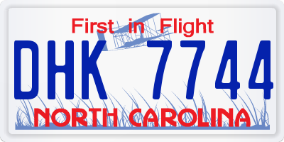 NC license plate DHK7744