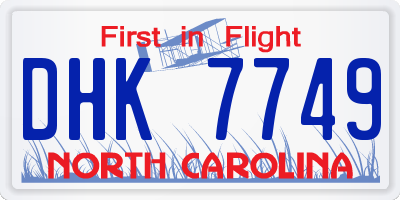 NC license plate DHK7749